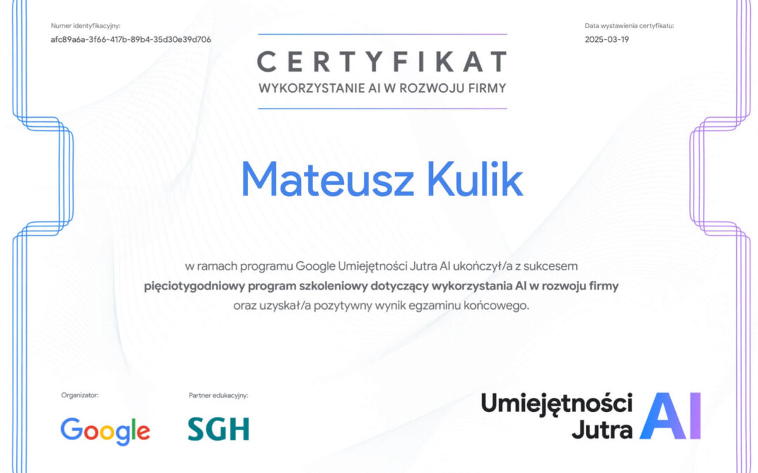 5-tygodniowy kurs Google Umiejętności Jutra AI – czy było warto?